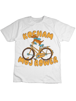 Koszulka Koszulka Dziecięca Kocham Mój Rower Biała - Śmieszne T-Shirty z Nadrukami ?