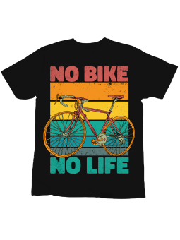 Koszulka Koszulka Dziecięca No Bike No Life Czarna - Śmieszne T-Shirty z Nadrukami ?
