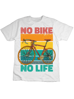 Koszulka Koszulka Dziecięca No Bike No Life Biała - Śmieszne T-Shirty z Nadrukami ?