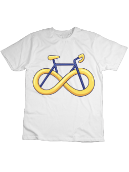 Koszulka Koszulka Dziecięca Rowerowy Znak Nieskończoności Biała - Śmieszne T-Shirty z Nadrukami ?