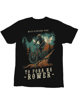 Koszulka Koszulka Dziecięca Pora Na Rower Czarna - Śmieszne T-Shirty z Nadrukami ?