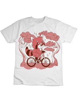 Koszulka Koszulka Dziecięca Panda Mała Na Rowerze Biała - Śmieszne T-Shirty z Nadrukami ?