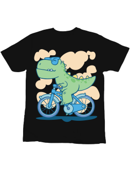 Koszulka Koszulka Dziecięca TRex Na Rowerze Czarna - Śmieszne T-Shirty z Nadrukami ?