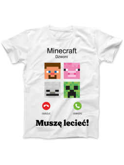 Koszulka Koszulka Damska Minecraft Dzwoni Biała - Śmieszne T-Shirty z Nadrukami ?
