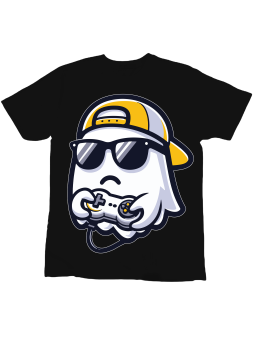 Koszulka Koszulka Dziecięca Gaming Ghost Czarna - Śmieszne T-Shirty z Nadrukami ?