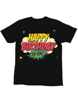 Koszulka Koszulka Dziecięca Happy Birthday To You Czarna - Śmieszne T-Shirty z Nadrukami ?