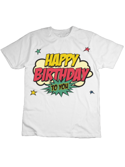 Koszulka Koszulka Dziecięca Happy Birthday To You Biała - Śmieszne T-Shirty z Nadrukami ?