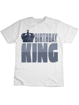 Koszulka Koszulka Dziecięca Birthday King Biała - Śmieszne T-Shirty z Nadrukami ?