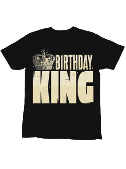Koszulka Koszulka Dziecięca Birthday King Czarna - Śmieszne T-Shirty z Nadrukami ?