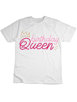 Koszulka Koszulka Dziecięca Birthday Queen Biała - Śmieszne T-Shirty z Nadrukami ?