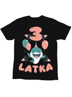 Koszulka Koszulka Dziecięca Baby Shark [WYBIERZ WIEK] Czarna - Śmieszne T-Shirty z Nadrukami ?