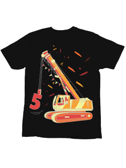 Koszulka Koszulka Dziecięca Koparka Urodziny [WYBIERZ WIEK] - Śmieszne T-Shirty z Nadrukami ?