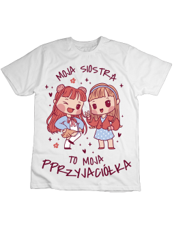 Koszulka Koszulka Dziecięca Moja Siostra To Moja Przyjaciółka Biała - Śmieszne T-Shirty z Nadrukami ?