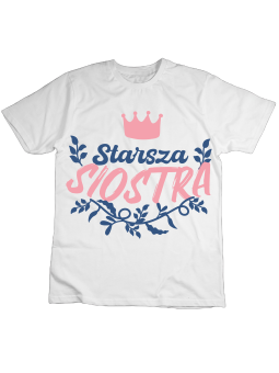 Koszulka Koszulka Dziecięca Starsza Siostra Biała - Śmieszne T-Shirty z Nadrukami ?