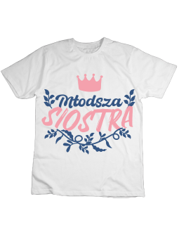 Koszulka Koszulka Dziecięca Młodsza Siostra Biała - Śmieszne T-Shirty z Nadrukami ?
