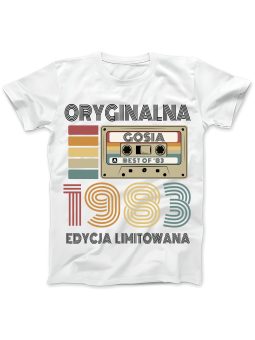 Koszulka Koszulka Damska Kaseta Oryginalna [WYBIERZ ROCZNIK I IMIĘ] Edycja Limitowana - Śmieszne T-Shirty z Nadrukami ?