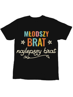 Koszulka Koszulka Dziecięca Młodszy Brat Najlepszy Czarna - Śmieszne T-Shirty z Nadrukami ?