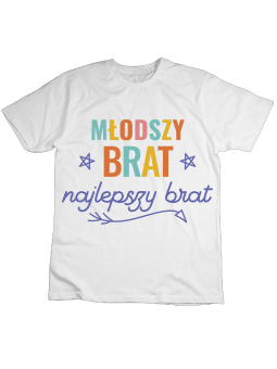 Koszulka Koszulka Dziecięca Młodszy Brat Najlepszy Biała - Śmieszne T-Shirty z Nadrukami ?