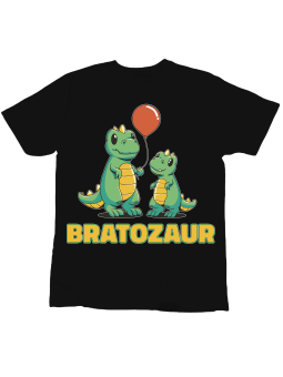 Koszulka Koszulka Dziecięca Bratozaur Czarna - Śmieszne T-Shirty z Nadrukami ?