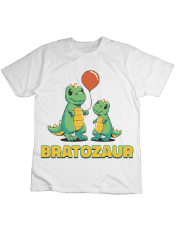 Koszulka Koszulka Dziecięca Bratozaur Biała - Śmieszne T-Shirty z Nadrukami ?