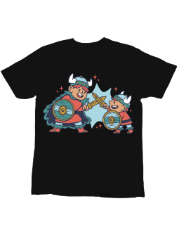 Koszulka Koszulka Dziecięca Bracia Wikingowie Czarna - Śmieszne T-Shirty z Nadrukami ?