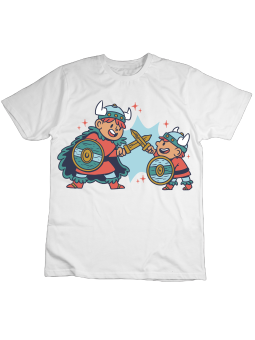 Koszulka Koszulka Dziecięca Bracia Wikingowie Biała - Śmieszne T-Shirty z Nadrukami ?