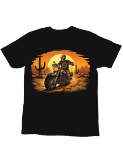 Koszulka Koszulka Dziecięca Szkielet Na Motocyklu Czarna - Śmieszne T-Shirty z Nadrukami ?