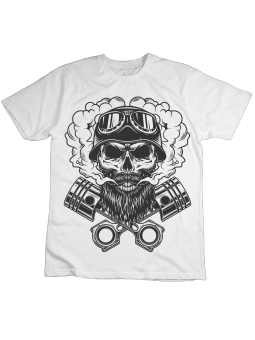 Koszulka Koszulka Dziecięca Bearded Skull Biała - Śmieszne T-Shirty z Nadrukami ?