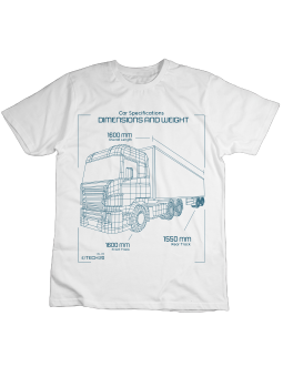 Koszulka Koszulka Dziecięca Car Specyfications Biała - Śmieszne T-Shirty z Nadrukami ?