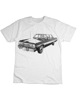 Koszulka Koszulka Dziecięca Halftone Vintage Car Biała - Śmieszne T-Shirty z Nadrukami ?