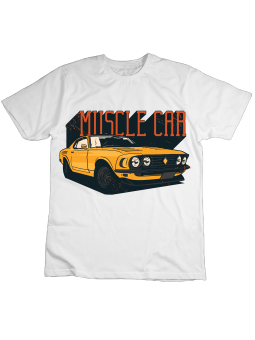 Koszulka Koszulka Dziecięca Muscle Car Biała - Śmieszne T-Shirty z Nadrukami ?