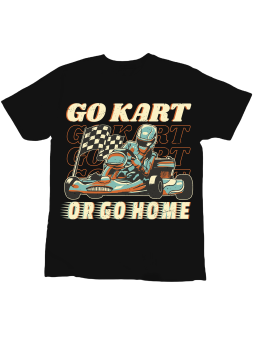 Koszulka Koszulka Dziecięca Gokart Or Go Home Czarna - Śmieszne T-Shirty z Nadrukami ?