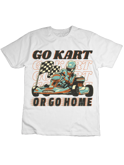 Koszulka Koszulka Dziecięca Gokart Or Go Home Biała - Śmieszne T-Shirty z Nadrukami ?