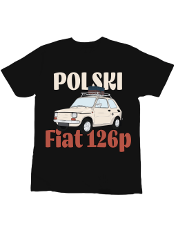 Koszulka Koszulka Dziecięca Polski Fiat 126p Czarna - Śmieszne T-Shirty z Nadrukami ?