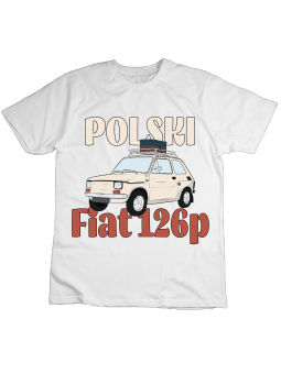 Koszulka Koszulka Dziecięca Polski Fiat 126p Biała - Śmieszne T-Shirty z Nadrukami ?