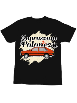 Koszulka Koszulka Dziecięca Zapraszam Do Poloneza Czarna - Śmieszne T-Shirty z Nadrukami ?
