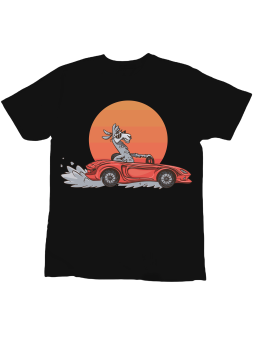 Koszulka Koszulka Dziecięca Lama w Aucie Czarna - Śmieszne T-Shirty z Nadrukami ?