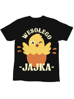 Koszulka Koszulka Dziecięca Wesołego Jajka Czarna - Śmieszne T-Shirty z Nadrukami ?