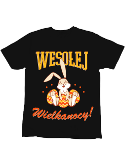 Koszulka Koszulka Dziecięca Wesołej Wielkanocy Czarna - Śmieszne T-Shirty z Nadrukami ?