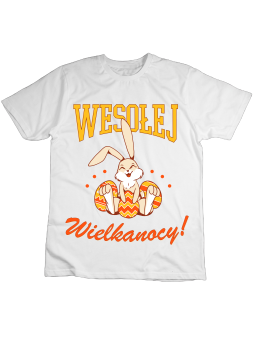 Koszulka Koszulka Dziecięca Wesołej Wielkanocy Biała - Śmieszne T-Shirty z Nadrukami ?