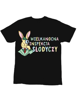 Koszulka Koszulka Dziecięca Wielkanocna Inspekcja Słodyczy Czarna - Śmieszne T-Shirty z Nadrukami ?