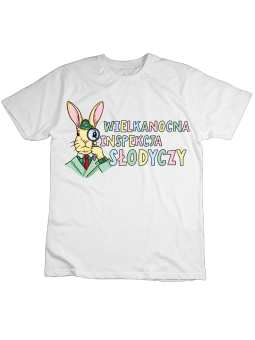 Koszulka Koszulka Dziecięca Wielkanocna Inspekcja Słodyczy Biała - Śmieszne T-Shirty z Nadrukami ?