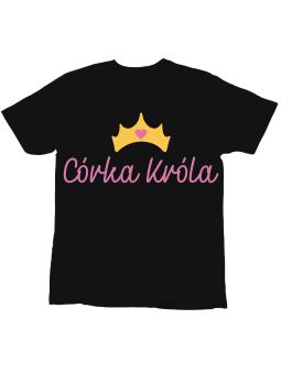 Koszulka Koszulka Dziecięca Córka Króla Czarna - Śmieszne T-Shirty z Nadrukami ?