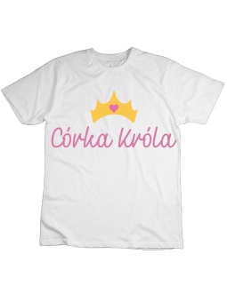 Koszulka Koszulka Dziecięca Córka Króla Biała - Śmieszne T-Shirty z Nadrukami ?