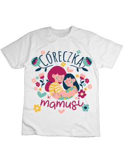 Koszulka Koszulka Dziecięca Córeczka Mamusi Biała - Śmieszne T-Shirty z Nadrukami ?