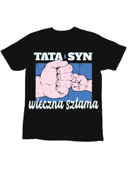 Koszulka Koszulka Dziecięca Tata i Syn Sztama Czarna - Śmieszne T-Shirty z Nadrukami ?