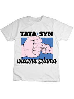 Koszulka Koszulka Dziecięca Tata i Syn Sztama Biała - Śmieszne T-Shirty z Nadrukami ?