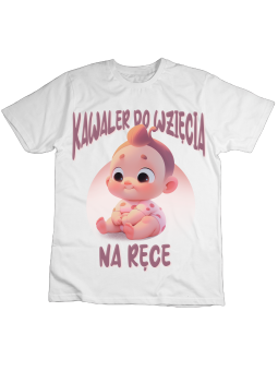 Koszulka Koszulka Dziecięca Kawaler Do Wzięcia Na Ręce Biała - Śmieszne T-Shirty z Nadrukami ?
