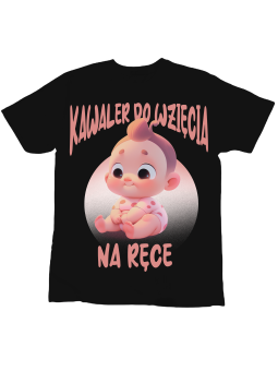 Koszulka Koszulka Dziecięca Kawaler Do Wzięcia Na Ręce Czarna - Śmieszne T-Shirty z Nadrukami ?