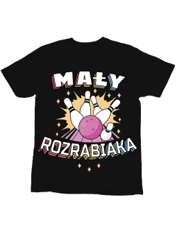 Koszulka Koszulka Dziecięca Mały Rozrabiaka Czarna - Śmieszne T-Shirty z Nadrukami ?